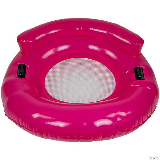 43" Pink Bubble Seat Inflatable Swimming Pool Float
