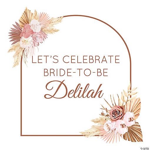 46" x 46" Personalized Boho Neutrals and Pinks Backdrop Banner