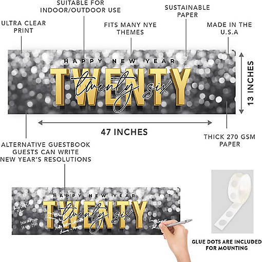 47x13 Silver Confetti Hanging Banner