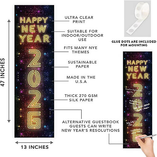 47x13 Vertical Neon Light Hanging Banner