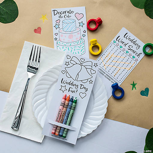 48 Pc. Wedding Crayon Activity Handout Kit for 24