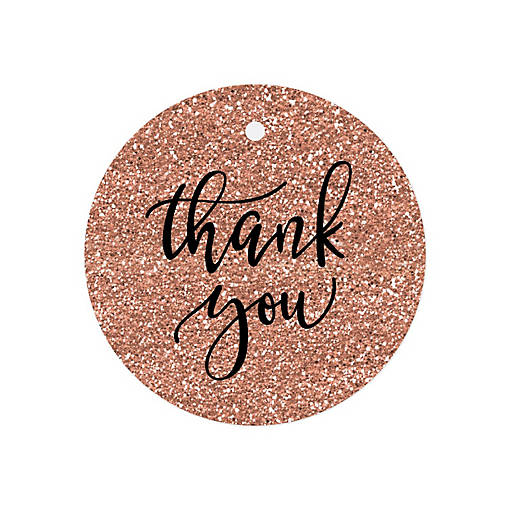 48 Thank You Tags Claire Glitter Script