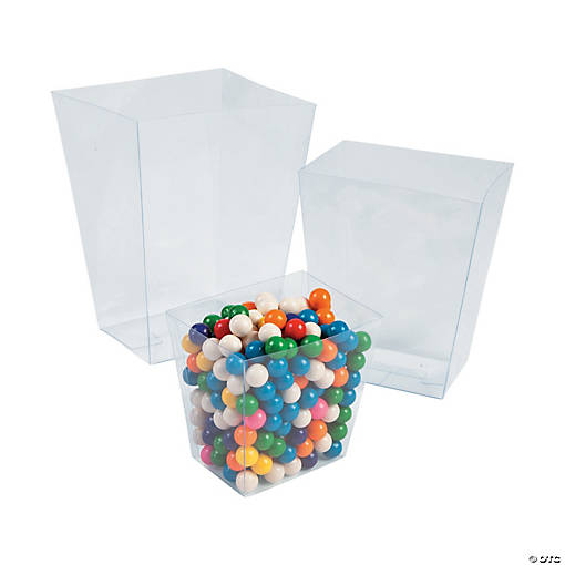 5 1/2" - 8 1/2" Clear Plastic Candy Buffet Containers - 6 Pc.