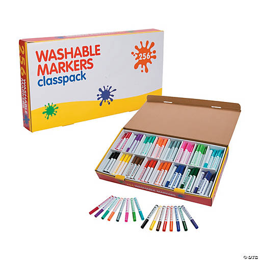 5 1/2" Bulk 256 Pc. Washable Marker Classpack - 16-Color per pack
