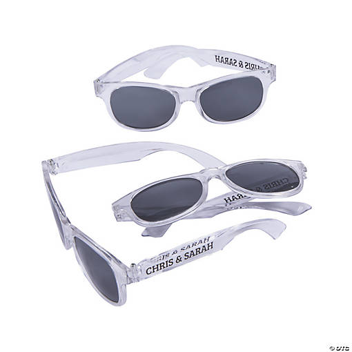 5 1/2" Bulk 48 Pc. Personalized Clear Nomad Plastic Sunglasses