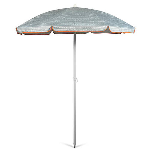 5.5 Ft. Portable Beach Umbrella - Wave Break Gray Pattern
