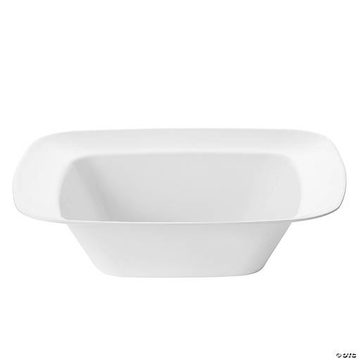 5 oz. Solid White Rounded Square Disposable Plastic Dessert Bowls (90 Bowls)