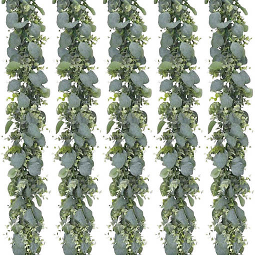 5 Pack 5.5ft Artificial Eucalyptus Garland