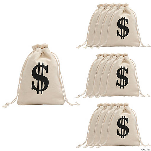 5" x 7" Money Polyester Drawstring Bags - 12 Pc.