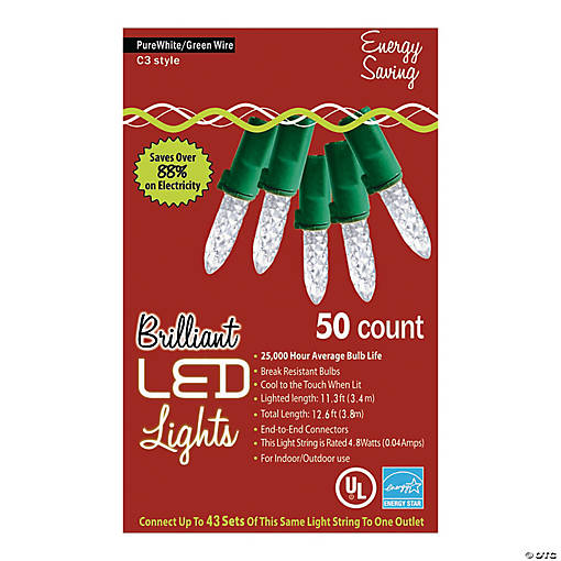 50-Count C3 LED Clear Holiday String Lights