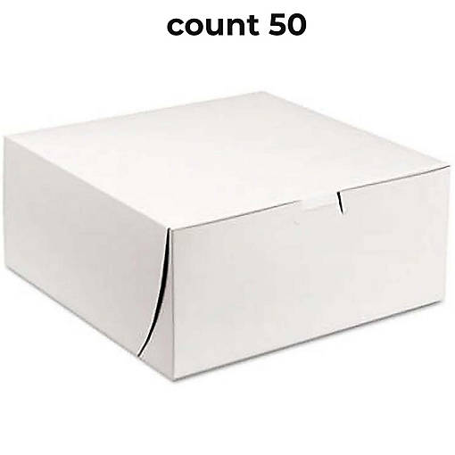 50 COUNT CAKE BOX 7 X7 X4 WHITE