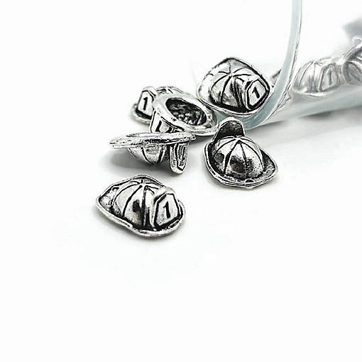 50 Pcs Antique Silver Fireman Helmet