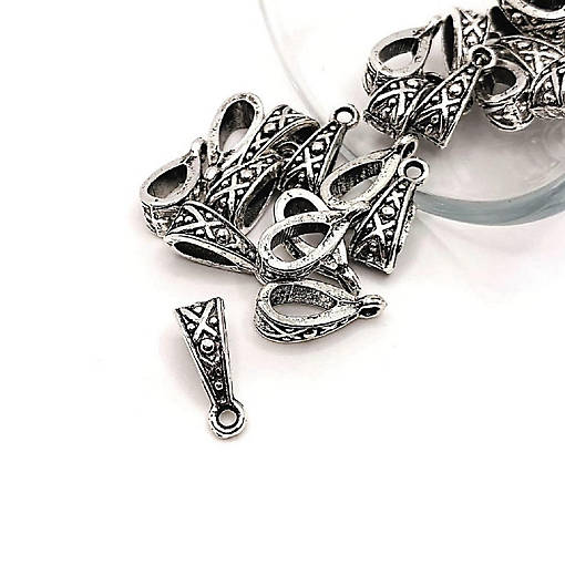 50 Pcs Antique Silver X Design Bails