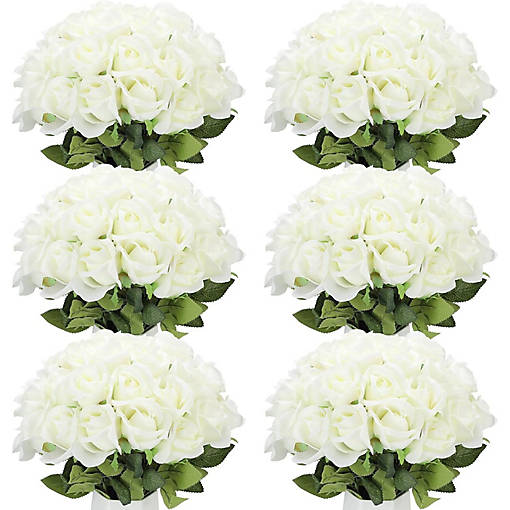 50 Pcs Artificial Silk Roses with Stem