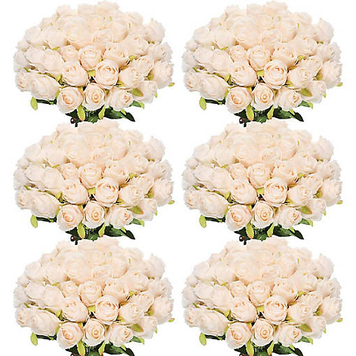 50 Pcs Artificial Silk Roses with Stem