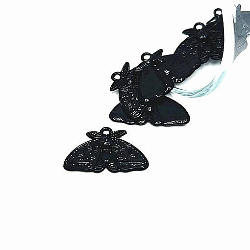 50 Pcs Black Lunar Moth Charms