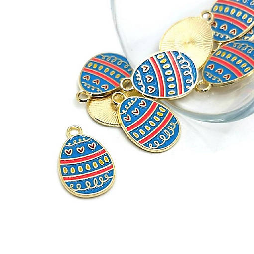50 Pcs Blue and Pink Easter Egg Charms