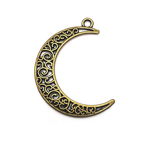 50 Pcs Bronze Crescent Moon Charms