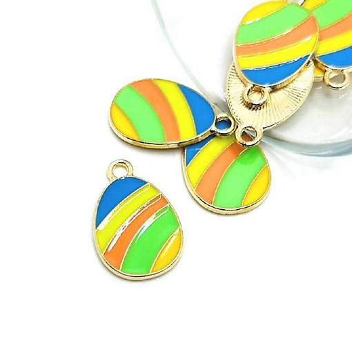 50 Pcs Colorful Retro Easter Egg Charms