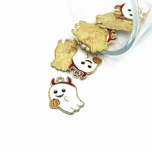 50 Pcs Cute Horned Ghost Charms