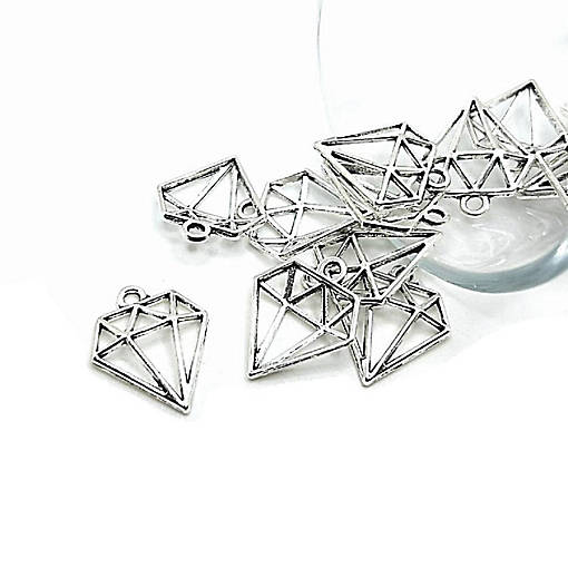 50 Pcs Diamond Shape Geometric Charms