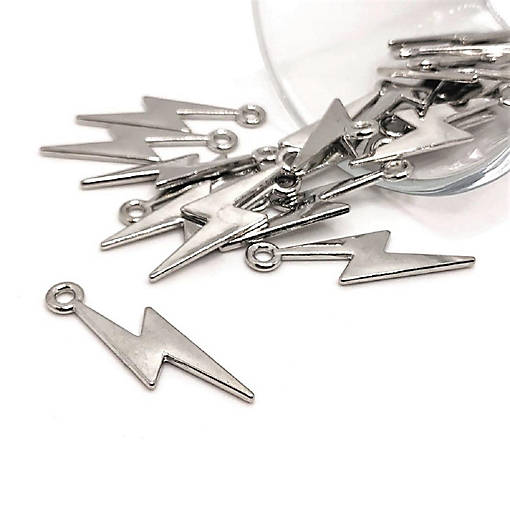 50 Pcs Lightning Bolt Wizard Charms