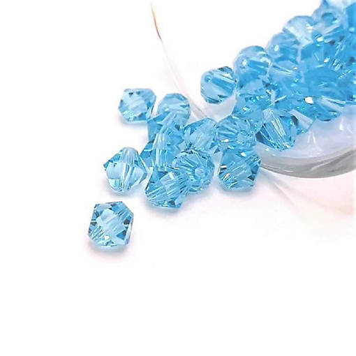 50 Pcs March Blue Birthstone Beads