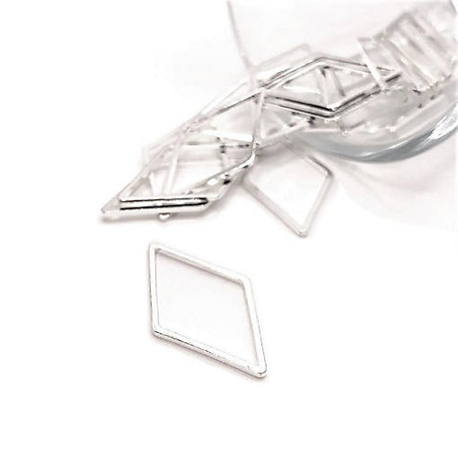 50 Pcs Rhombus Diamond Shape Charms