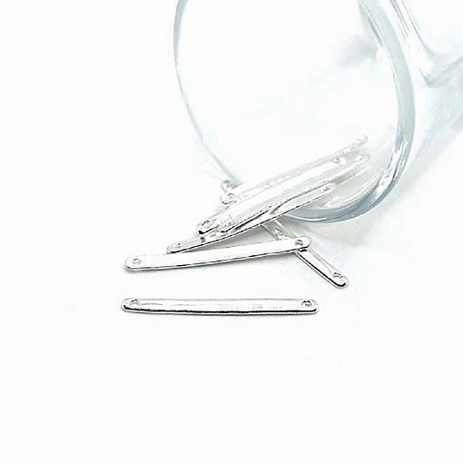 50 Pcs Silver 33x3mm Bar Connectors