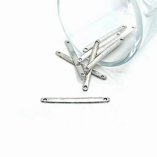 50 Pcs Silver 33x3mm Bar Connectors