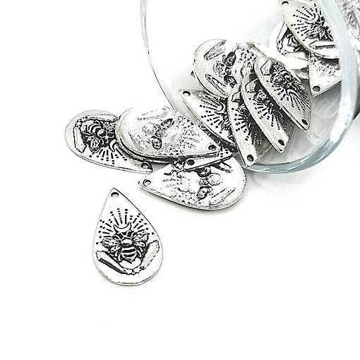 50 Pcs Silver Bee Goddess Charm