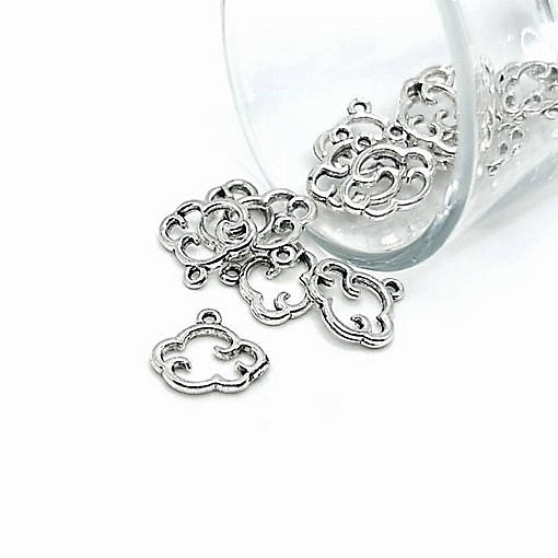 50 Pcs Silver Cloud Charms