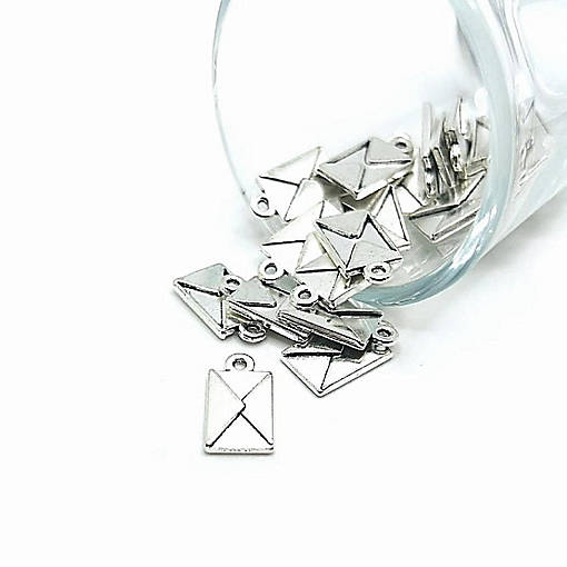 50 Pcs Silver Envelope Letter Charms