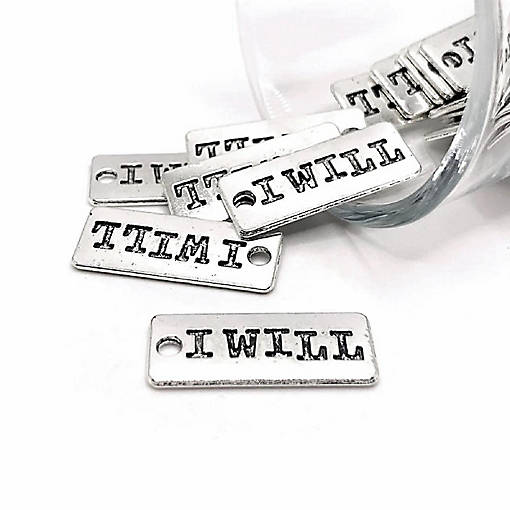 50 Pcs Silver I Will Tag Charms