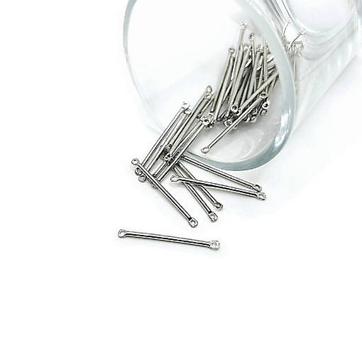 50 Pcs Silver Minimalist Bar Connectors