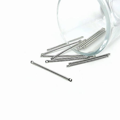 50 Pcs Silver Minimalist Bar Connectors