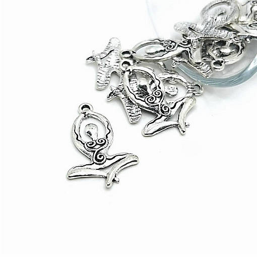 50 Pcs Silver Sitting Goddess Charms