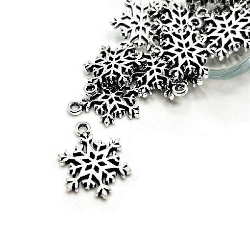 50 Pcs Silver Snowflake Christmas Charms