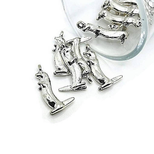 50 Pcs Silver Standing Otter 3D Charms