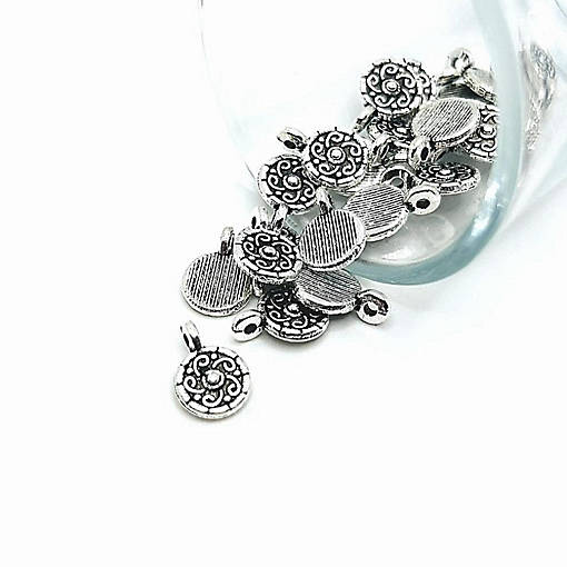 50 Pcs Small Silver Scroll Charms