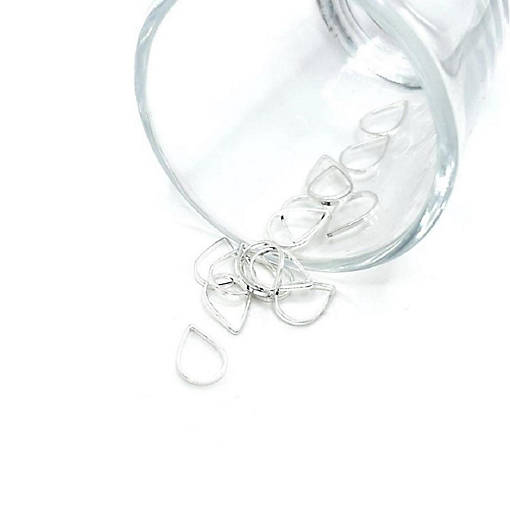 50 Pcs Small Silver Water Drop Charms