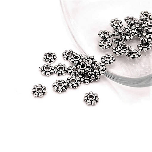 50 Pcs Tiny Flower Spacer Beads