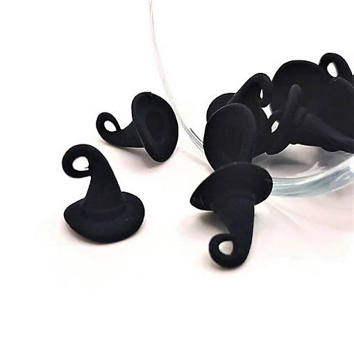 50 Pieces Black 3D Witch Hat Charms