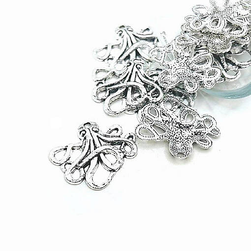 50 Pieces Silver Octopus Cthulhu Charms
