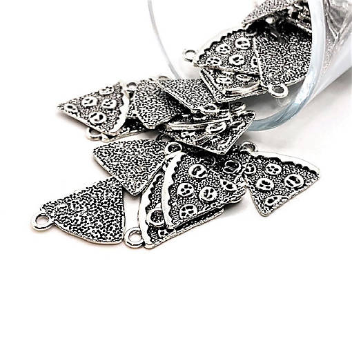 50 Pieces Silver Pizza Slice Charms