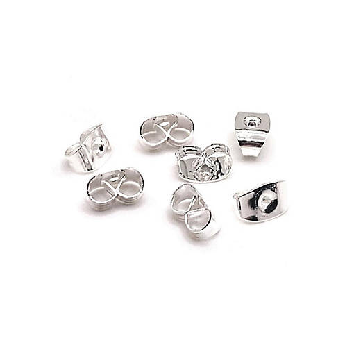 500 Pieces Silver Plated Earring Backs