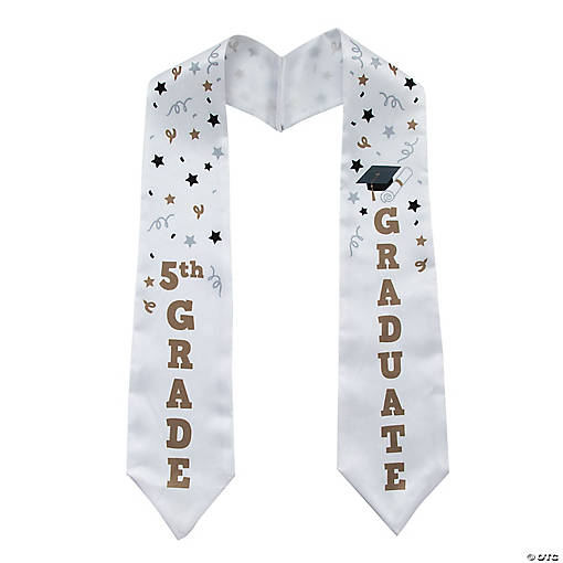 52" Kids Elementary 5th Grade Polyester Graduation Stole