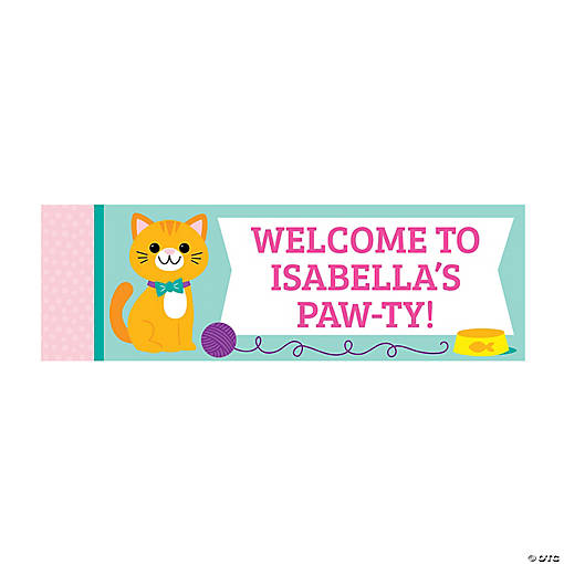 52" x 17" Personalized Cat Banner - Small