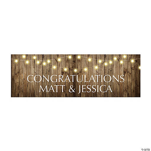 52" x 17" Personalized Rustic Wedding Banner - Small
