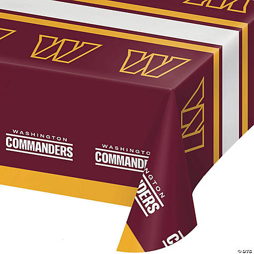 54&amp;#8221; x 102&amp;#8221; NFL Washington Commanders Plastic Tablecloth, 3 Count